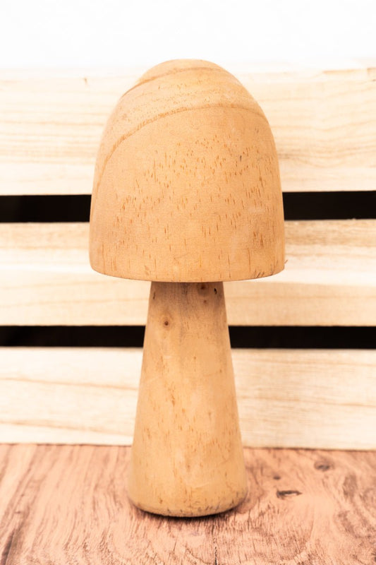 7.25 x 3.25 Monterey Park Mushroom Wood Tabletop Decor