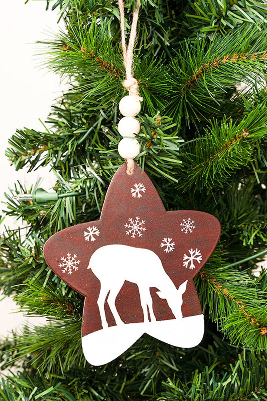 7.5 x 5.5 Woodland Deer Star Hanging Decor